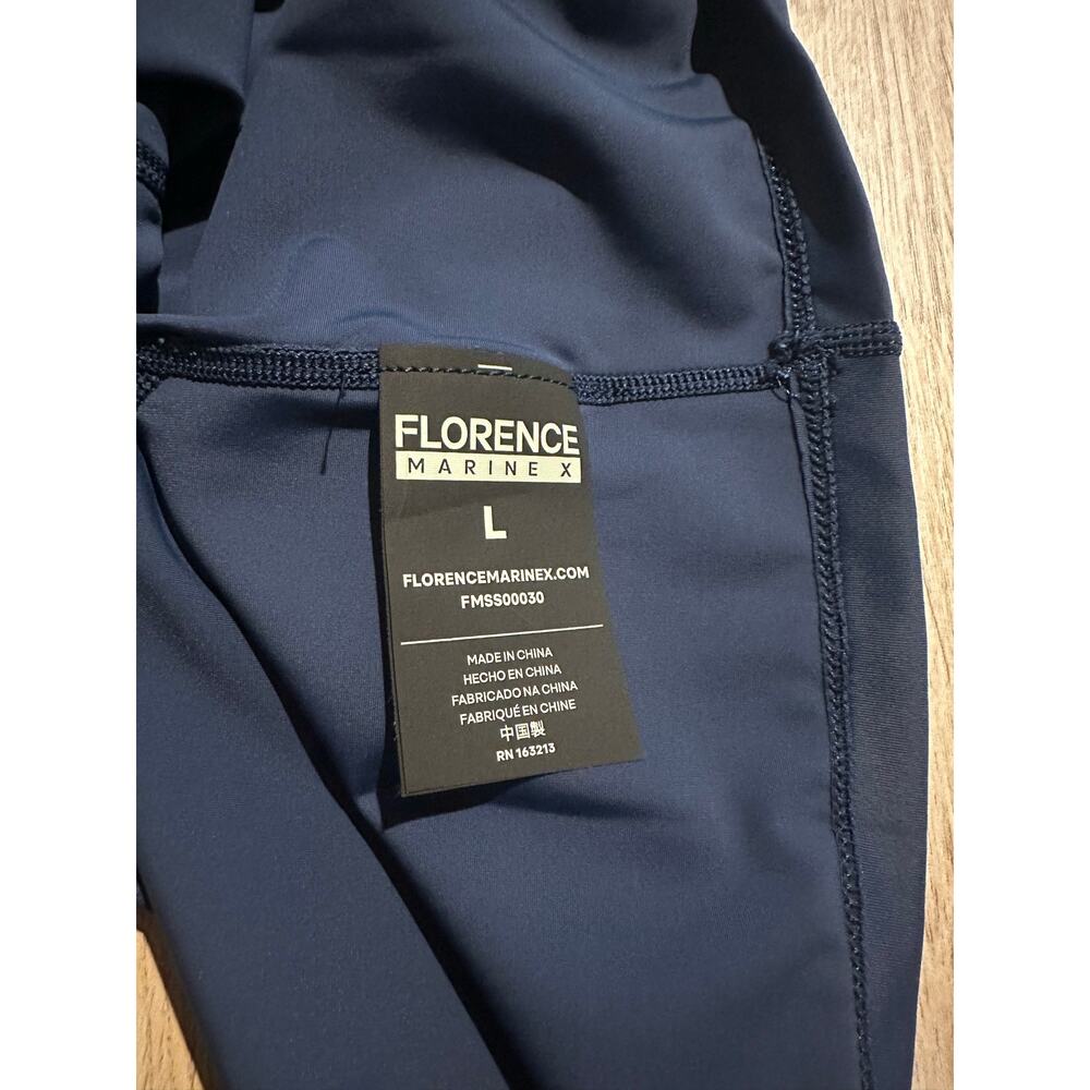 Florence Marine Long Sleeve Hooded Rashguard Navy L NEW - Picture 8 of 9